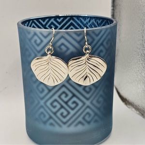 Silpada 925 Sterling Wide Leaf Dangle Earrings Hard-to- Find
